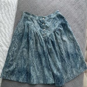 Vintage denim print midi skirt - size L